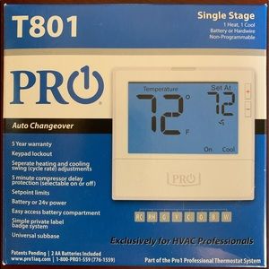 PRO T801 Auto LCD Thermostat Brand New In Box